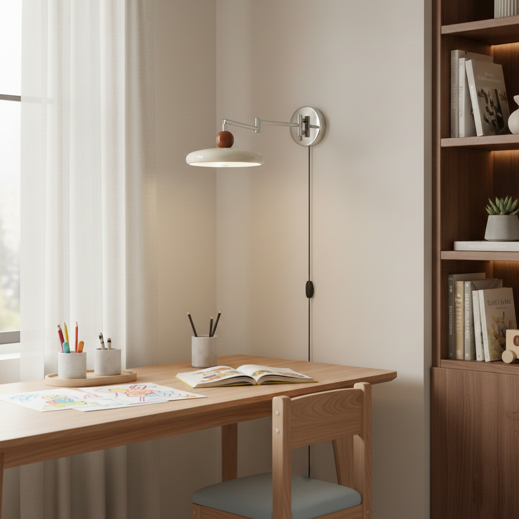 Élise Loa Plug In Wall Lamp Modern Metal and Acrylic LED Lighting