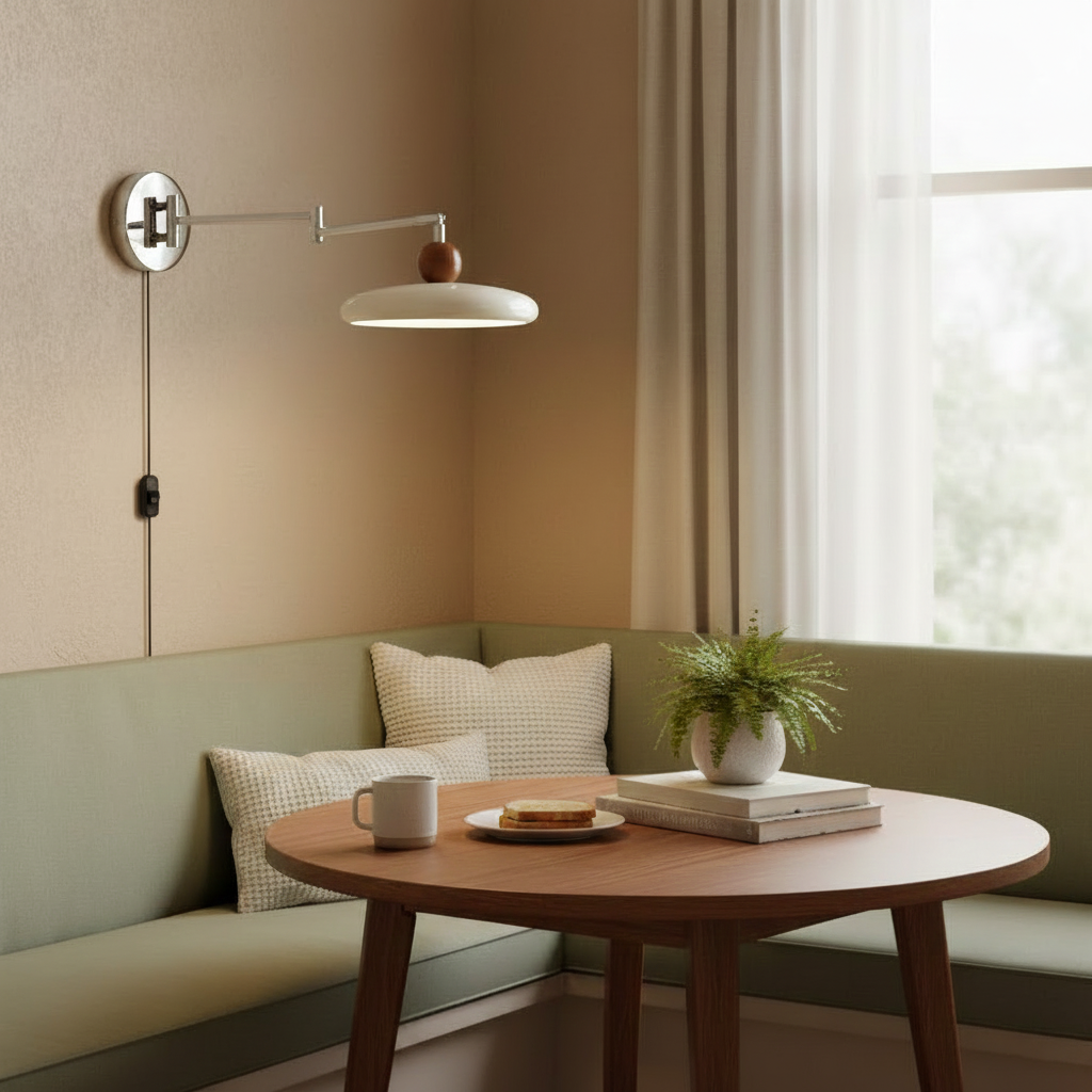 Élise Loa Plug In Wall Lamp Modern Metal and Acrylic LED Lighting