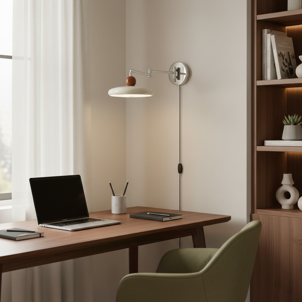 Élise Loa Plug In Wall Lamp Modern Metal and Acrylic LED Lighting
