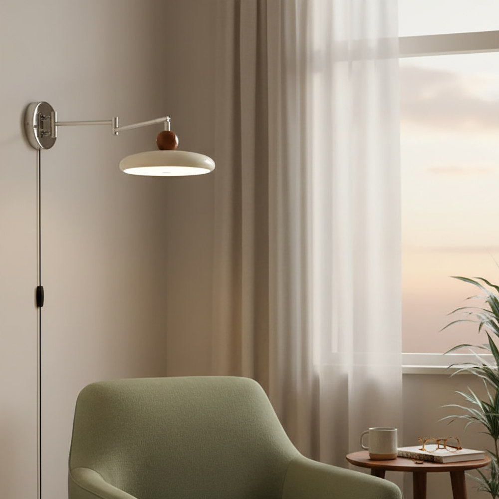 Élise Loa Plug In Wall Lamp Modern Metal and Acrylic LED Lighting