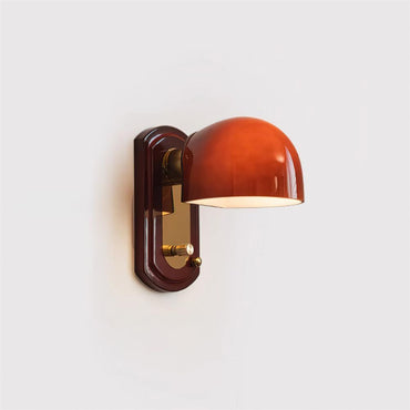 Mathilde Lolita Wall Lamp with Dome Shade in Gold and Red