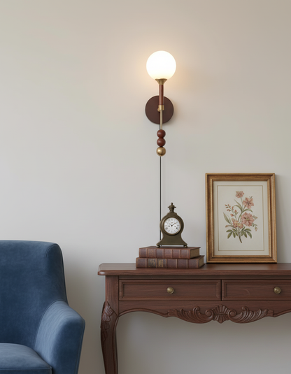 Élodie Lolli Plug-In Wall Lamp with Frosted Glass Orb