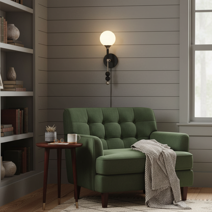 Élodie Lolli Plug-In Wall Lamp with Frosted Glass Orb
