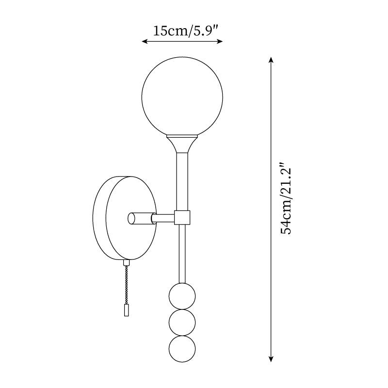 Élodie Lolli Plug-In Wall Lamp with Frosted Glass Orb
