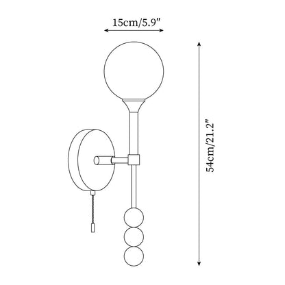 Élodie Lolli Plug-In Wall Lamp with Frosted Glass Orb