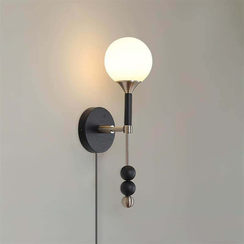 Élodie Lolli Plug-In Wall Lamp with Frosted Glass Orb