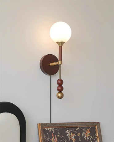 Élodie Lolli Plug-In Wall Lamp with Frosted Glass Orb