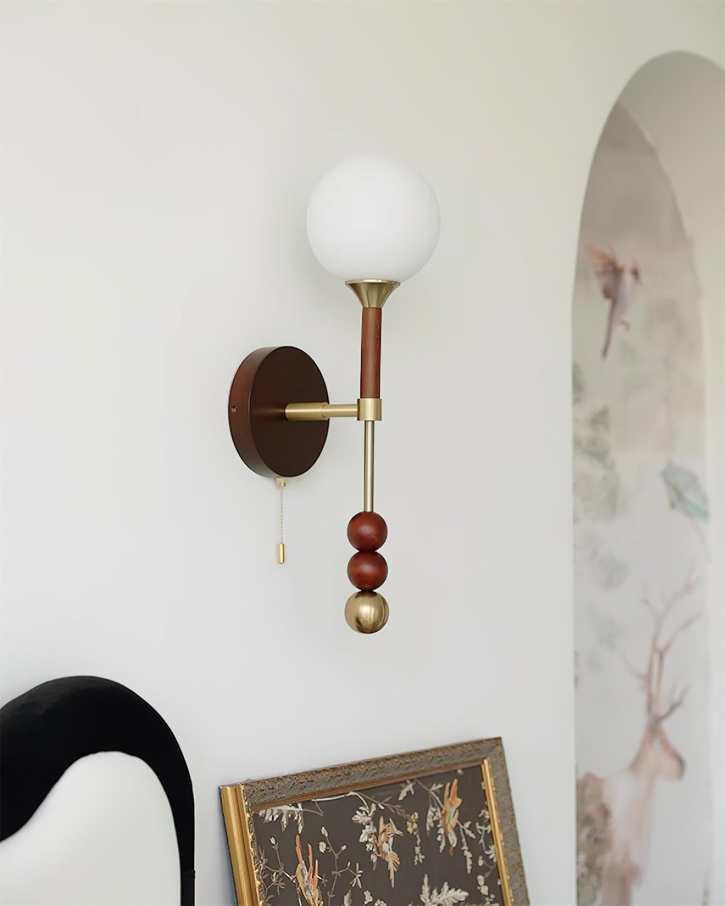 Élodie Lolli Plug-In Wall Lamp with Frosted Glass Orb