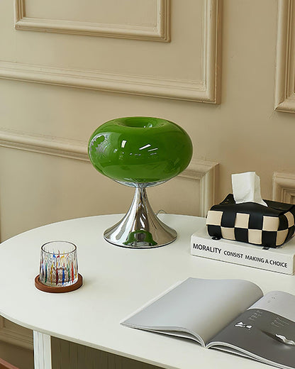 Adèle Lollipop Glass LED Table Lamp with Chrome Finish