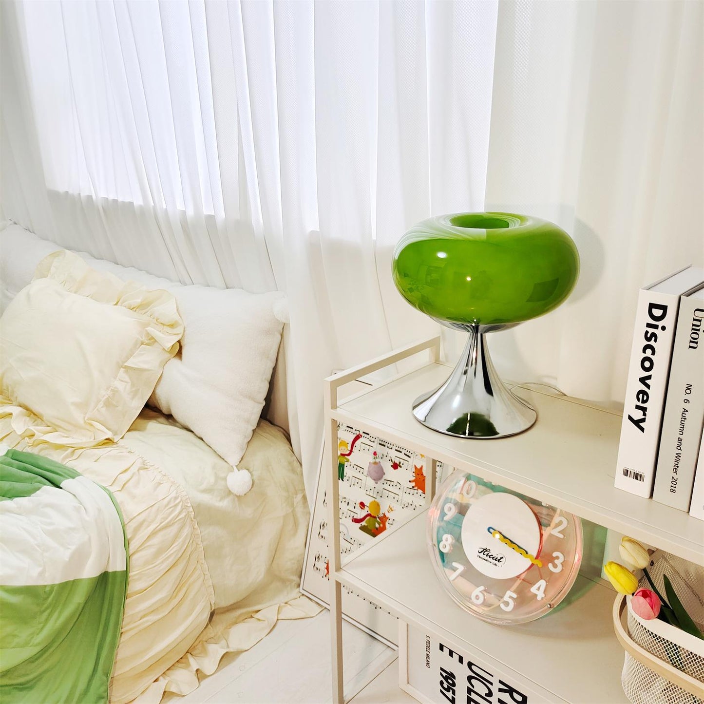 Adèle Lollipop Glass LED Table Lamp with Chrome Finish