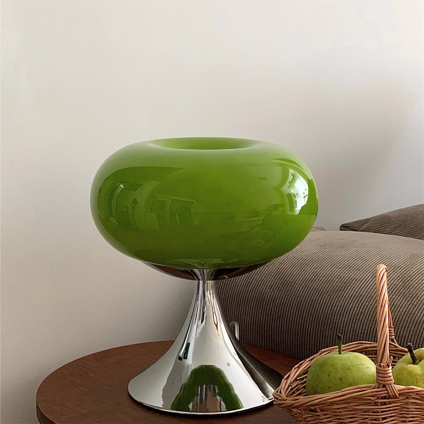 Adèle Lollipop Glass LED Table Lamp with Chrome Finish