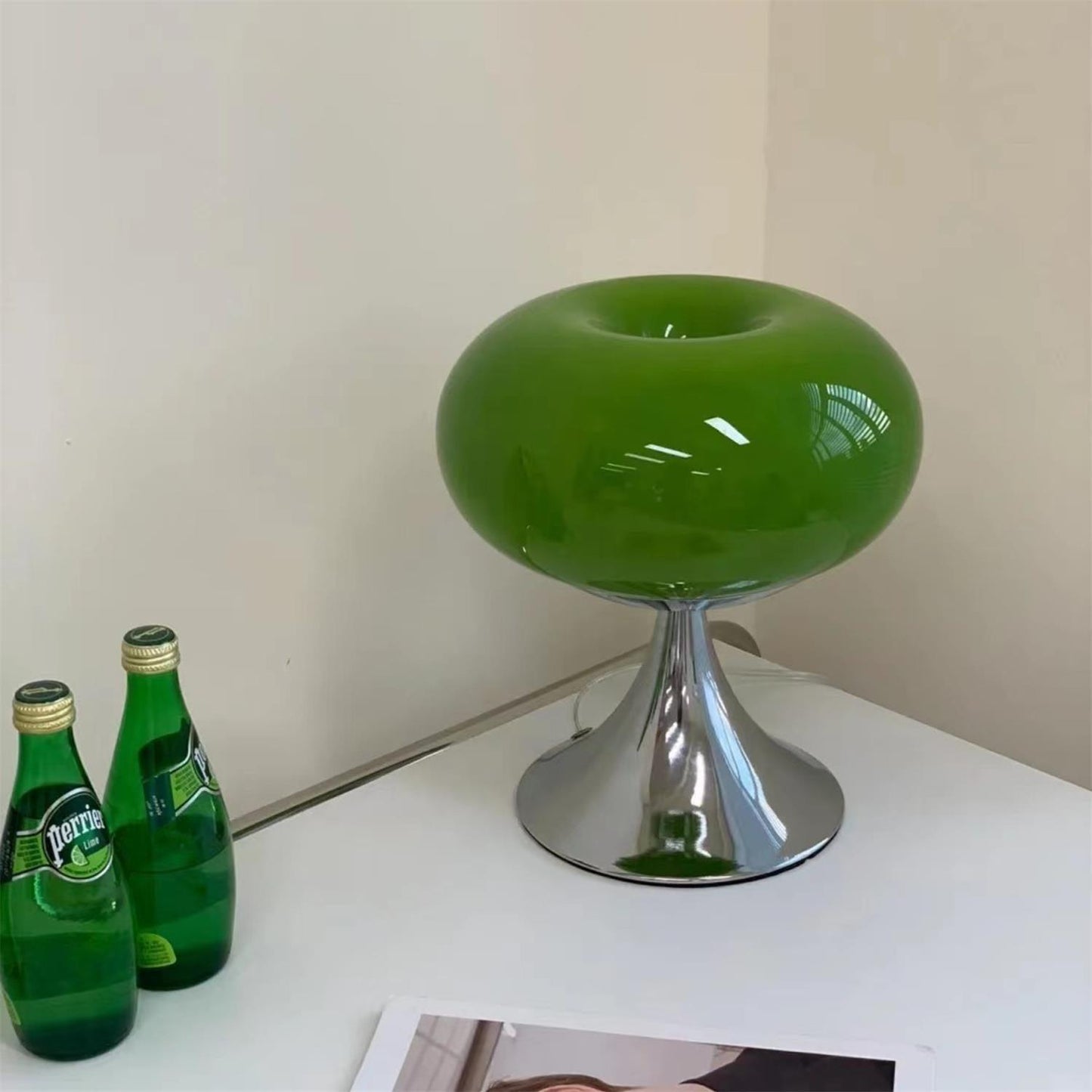 Adèle Lollipop Glass LED Table Lamp with Chrome Finish