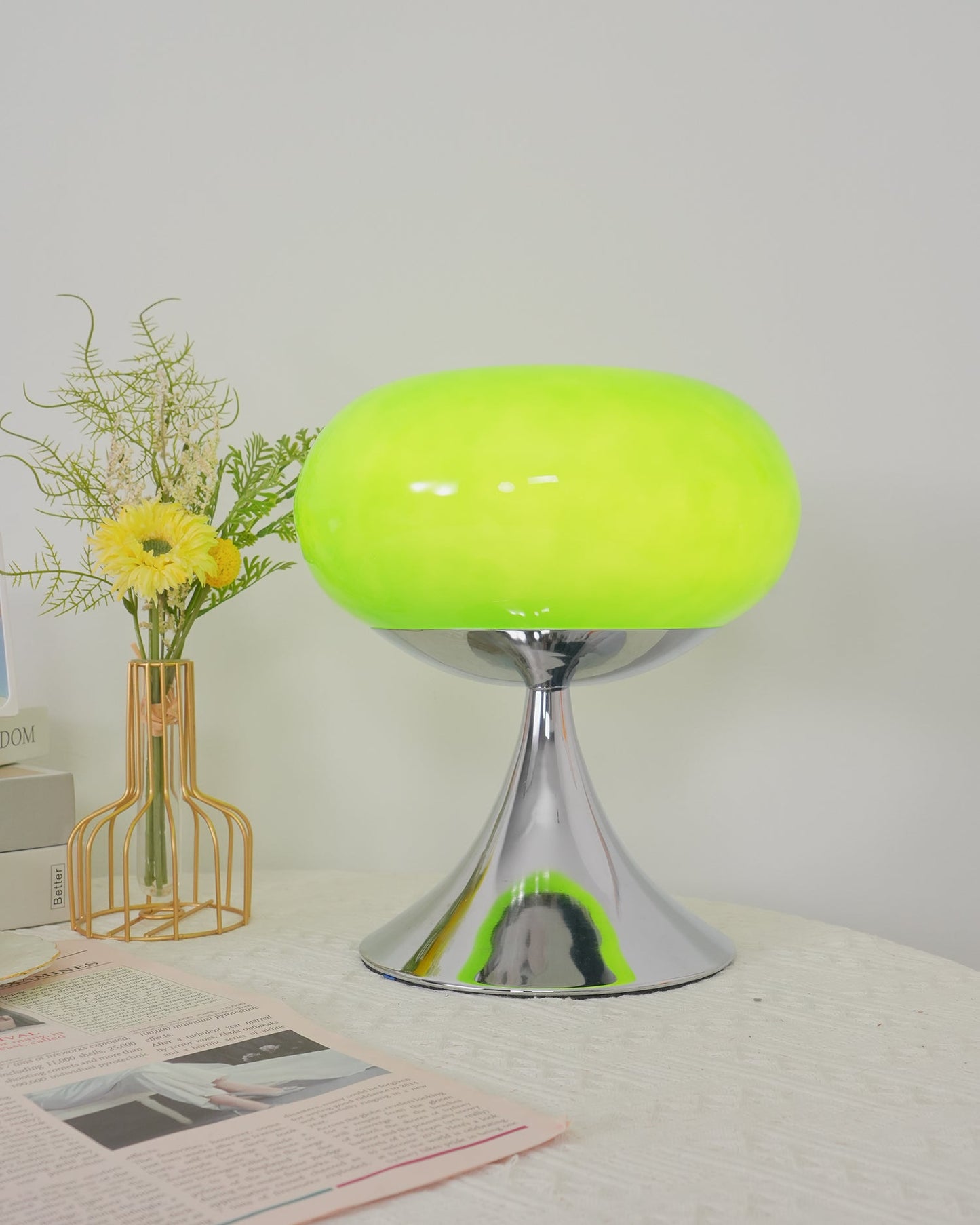 Adèle Lollipop Glass LED Table Lamp with Chrome Finish