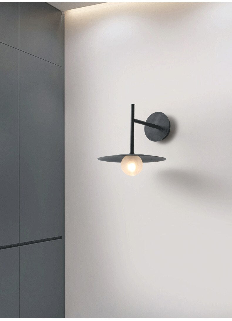 Élise Industrial Frosted Glass Wall Lamp