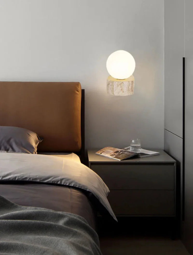 Élodie Luna Marble Globe LED Wall Sconce