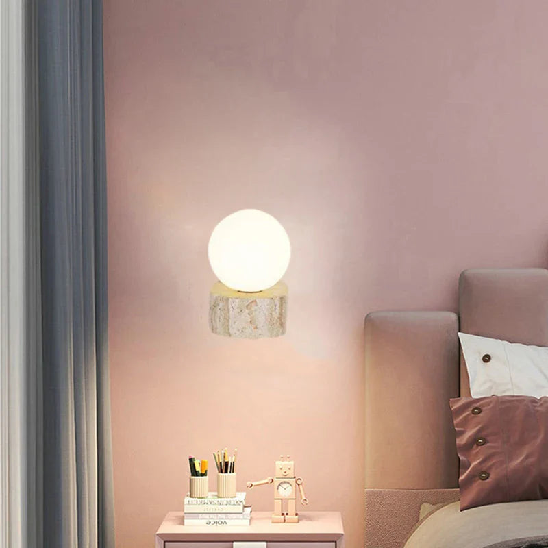 Élodie Luna Marble Globe LED Wall Sconce