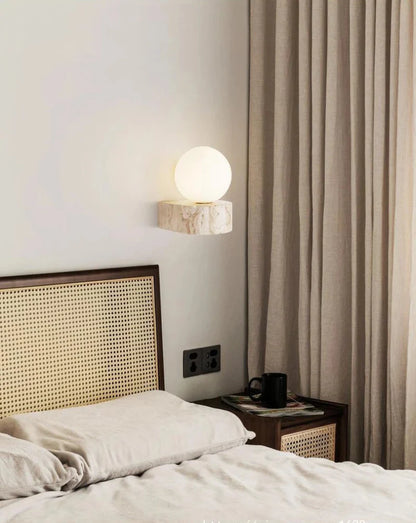 Élodie Luna Marble Globe LED Wall Sconce