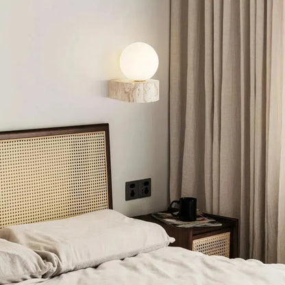 Élodie Luna Marble Globe LED Wall Sconce
