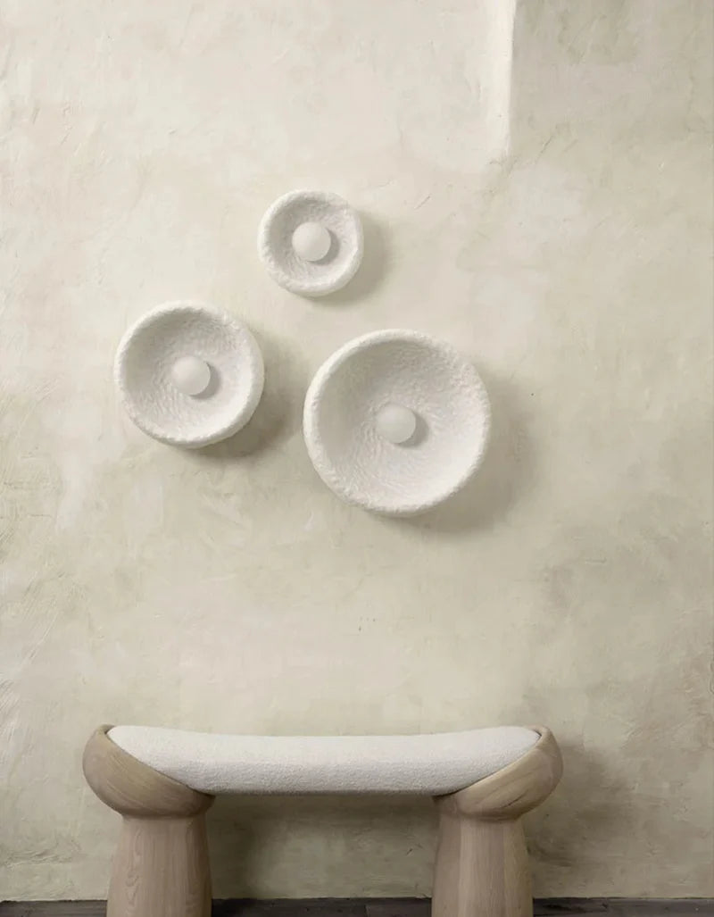 Élise Lunar Textured Wall Sconce Moon Resin Light Set