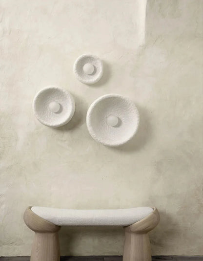 Élise Lunar Textured Wall Sconce Moon Resin Light Set