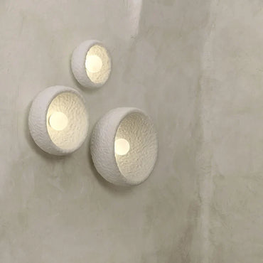 Élise Lunar Textured Wall Sconce Moon Resin Light Set
