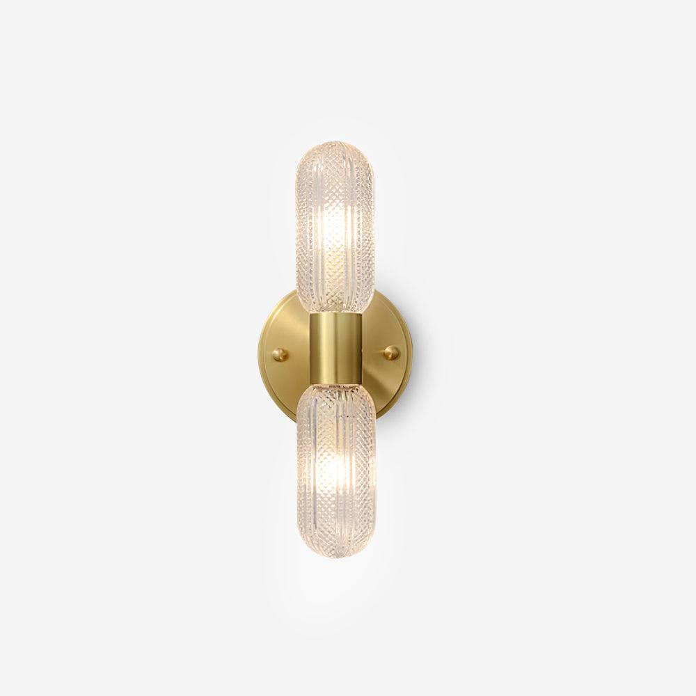 Elara Nordic Brass Wall Lamp with Dual Glass Light Design