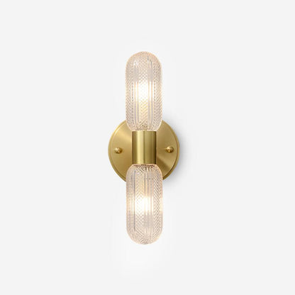 Elara Nordic Brass Wall Lamp with Dual Glass Light Design