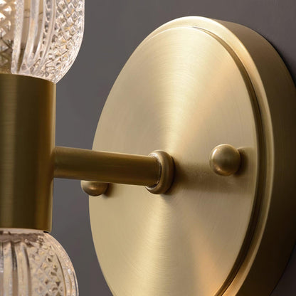 Elara Nordic Brass Wall Lamp with Dual Glass Light Design