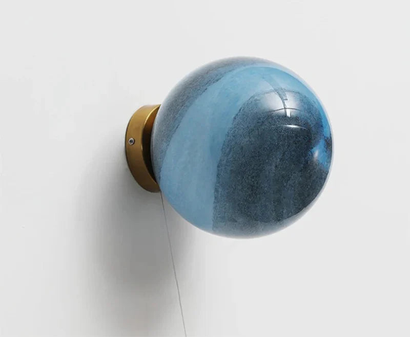 Amélie Man in the Moon Wall Lamp Glass Resin Gold Accent Light