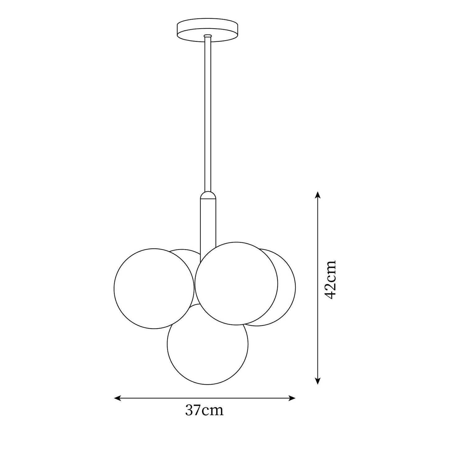 Elise Marais Glass Globe Chandelier