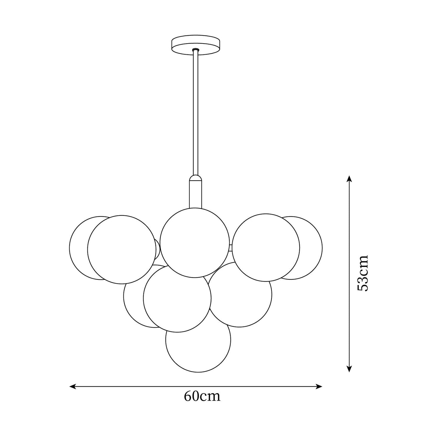 Elise Marais Glass Globe Chandelier