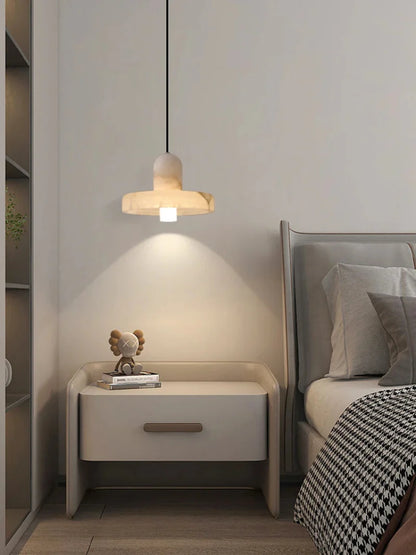 Élise Marble Glow Pendant Light Copper Accent Ceiling Lamp