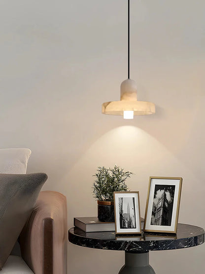 Élise Marble Glow Pendant Light Copper Accent Ceiling Lamp