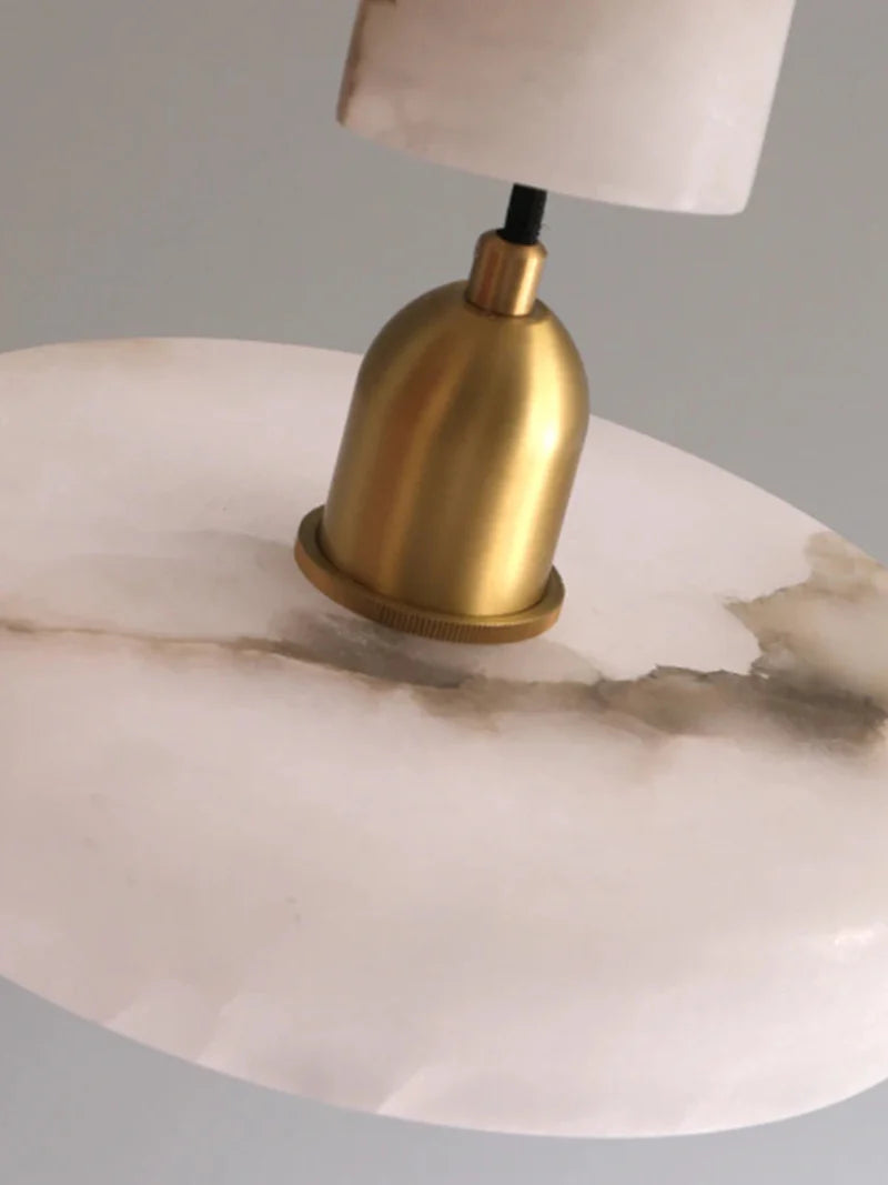 Élise Marble Glow Pendant Light Copper Accent Ceiling Lamp