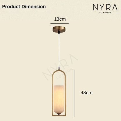 Isabelle Alabaster & Brass Pendant Light