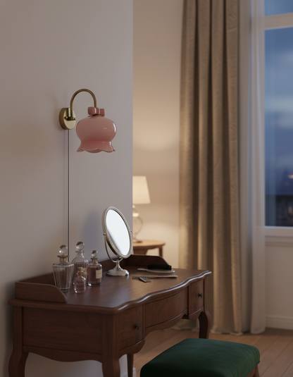 Chloé Bell Plug-In Wall Lamp with Decorative Bow Design