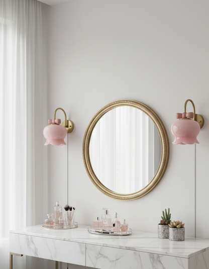 Chloé Bell Plug-In Wall Lamp with Decorative Bow Design