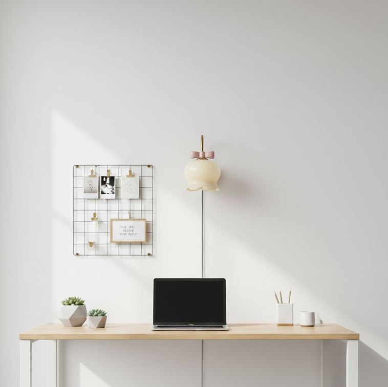 Chloé Bell Plug-In Wall Lamp with Decorative Bow Design