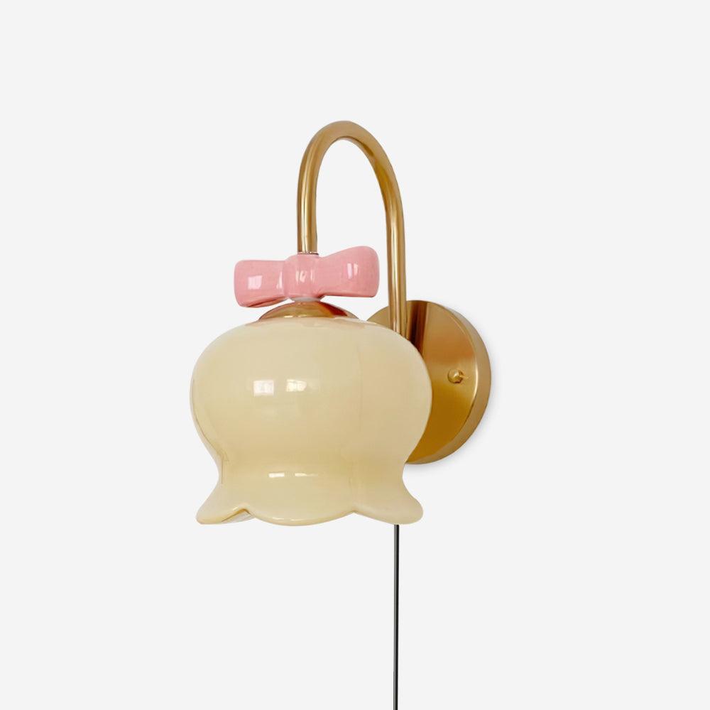 Chloé Bell Plug-In Wall Lamp with Decorative Bow Design