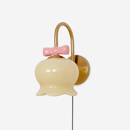 Chloé Bell Plug-In Wall Lamp with Decorative Bow Design