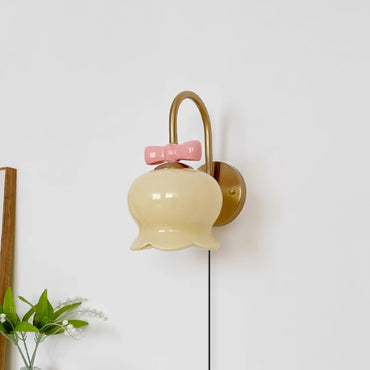 Chloé Bell Plug-In Wall Lamp with Decorative Bow Design