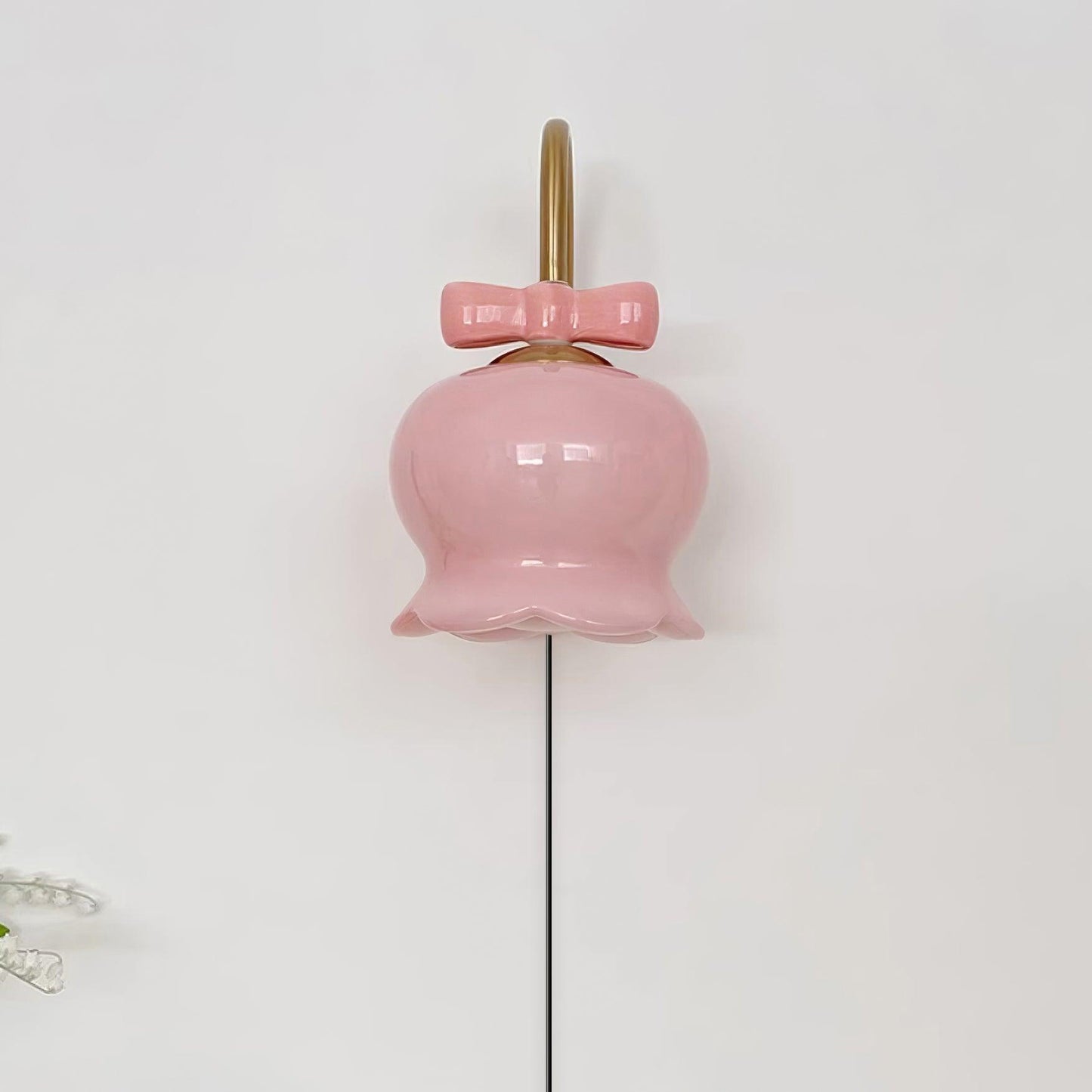 Chloé Bell Plug-In Wall Lamp with Decorative Bow Design