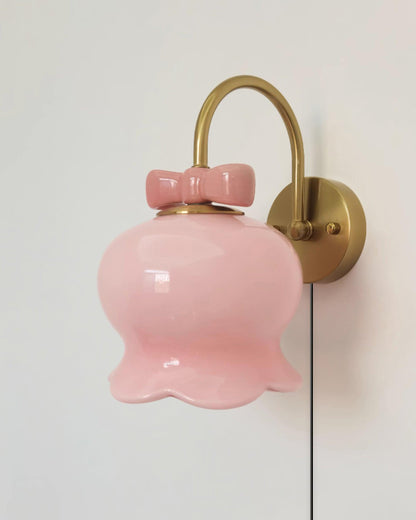 Chloé Bell Plug-In Wall Lamp with Decorative Bow Design