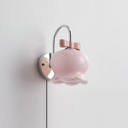 Chloé Bell Plug-In Wall Lamp with Decorative Bow Design