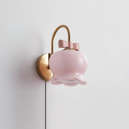 Chloé Bell Plug-In Wall Lamp with Decorative Bow Design
