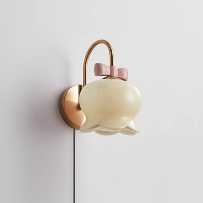 Chloé Bell Plug-In Wall Lamp with Decorative Bow Design