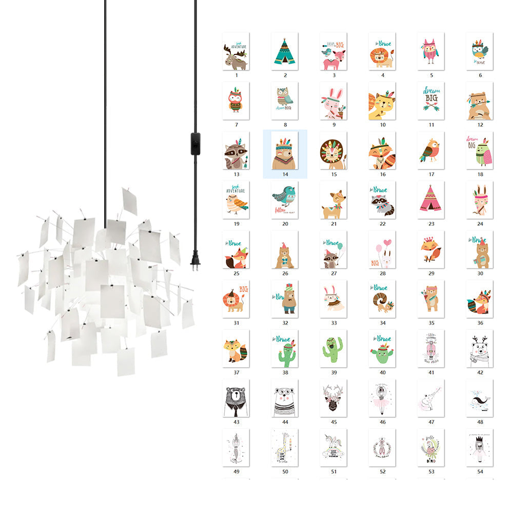 Élise Paper Art Plug-In Hanging Chandelier