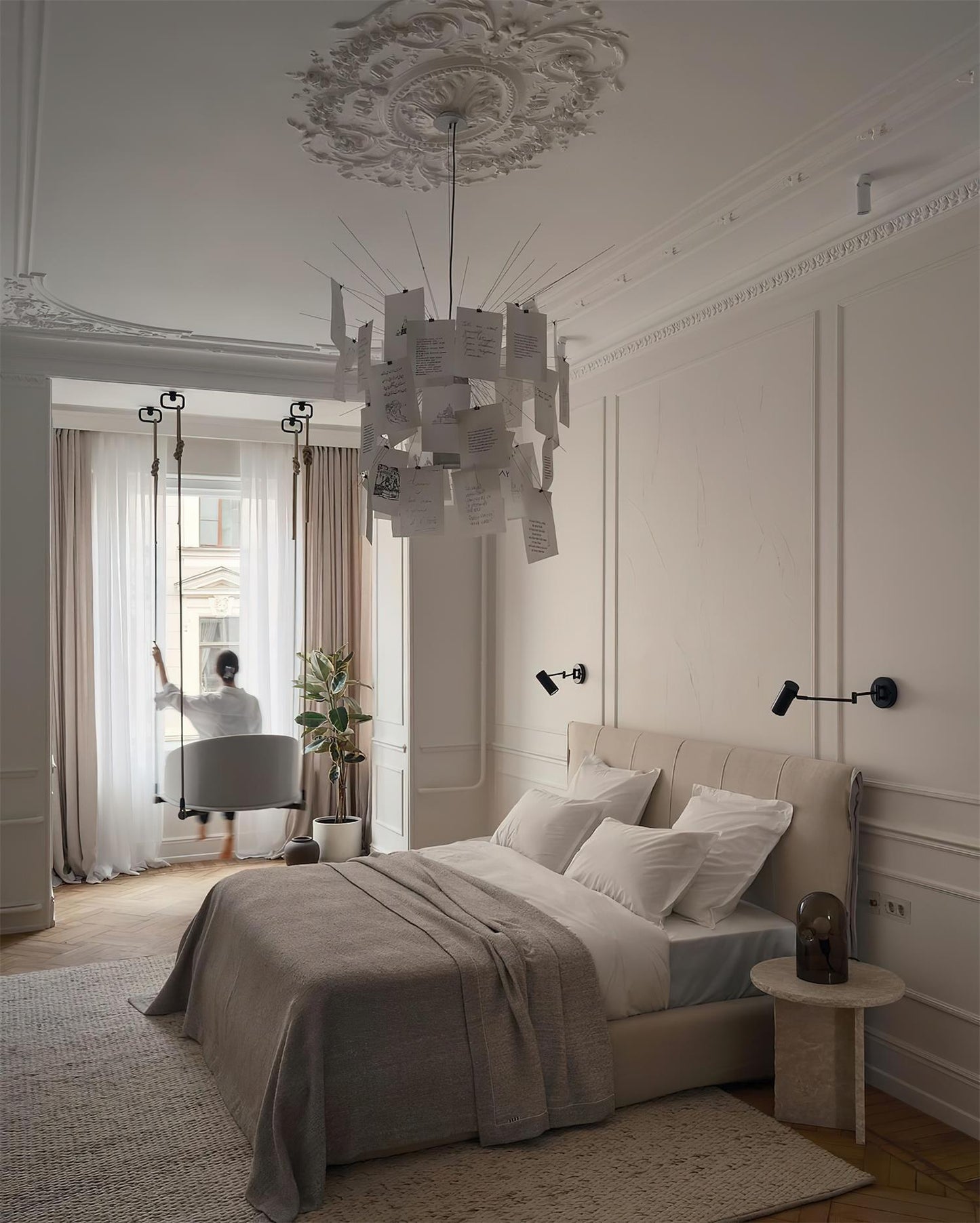 Élise Paper Art Plug-In Hanging Chandelier