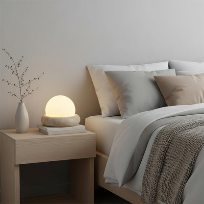 Noémie Mini Stone LED Table Lamp with Frosted Acrylic Shade