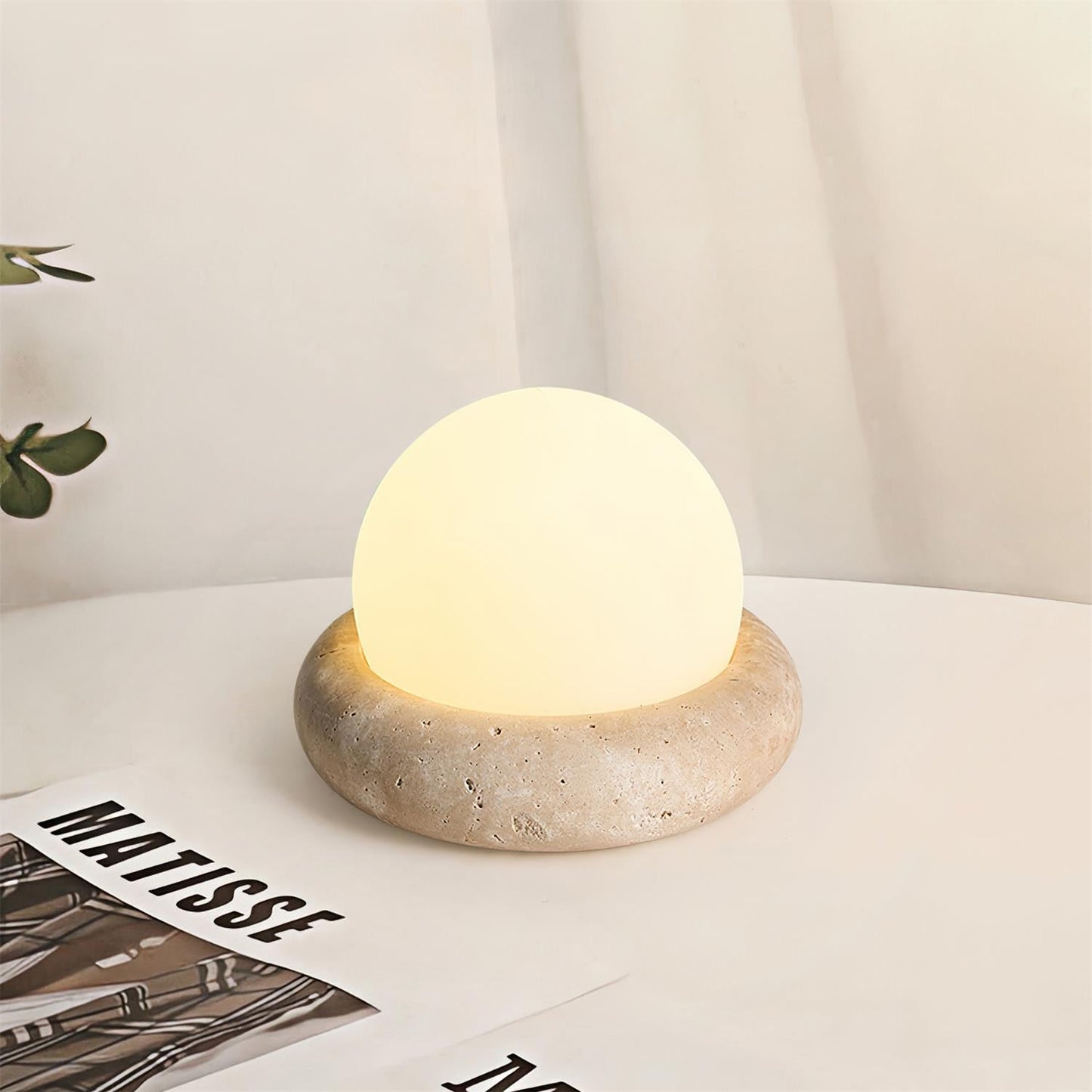 Noémie Mini Stone LED Table Lamp with Frosted Acrylic Shade